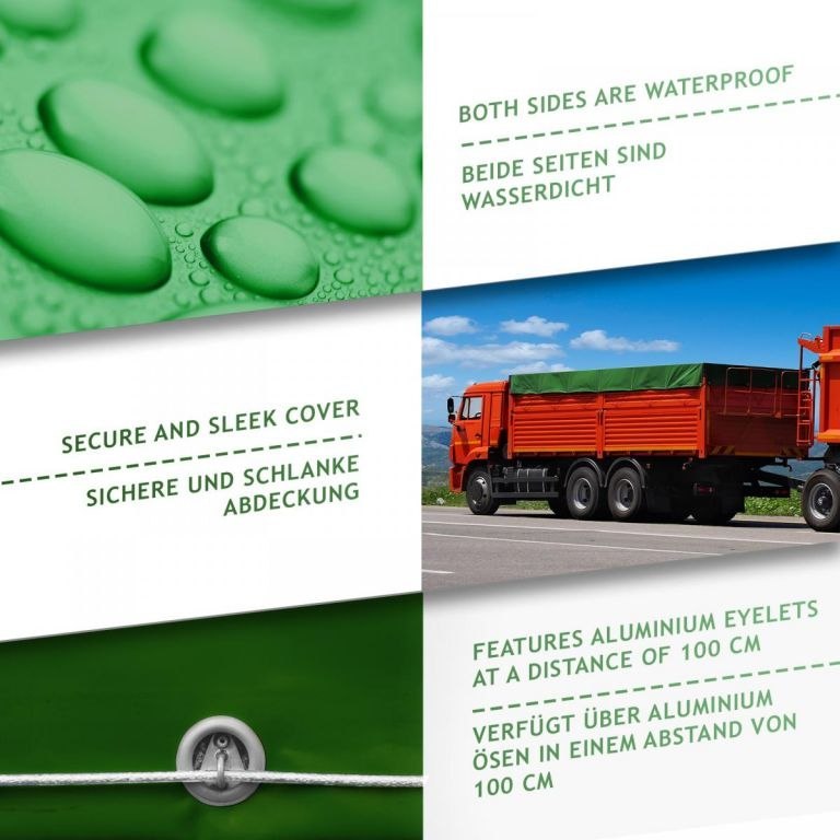 JAGO Plandeka 650 g/m², aluminiowe oczka, zielona, 5 x 6